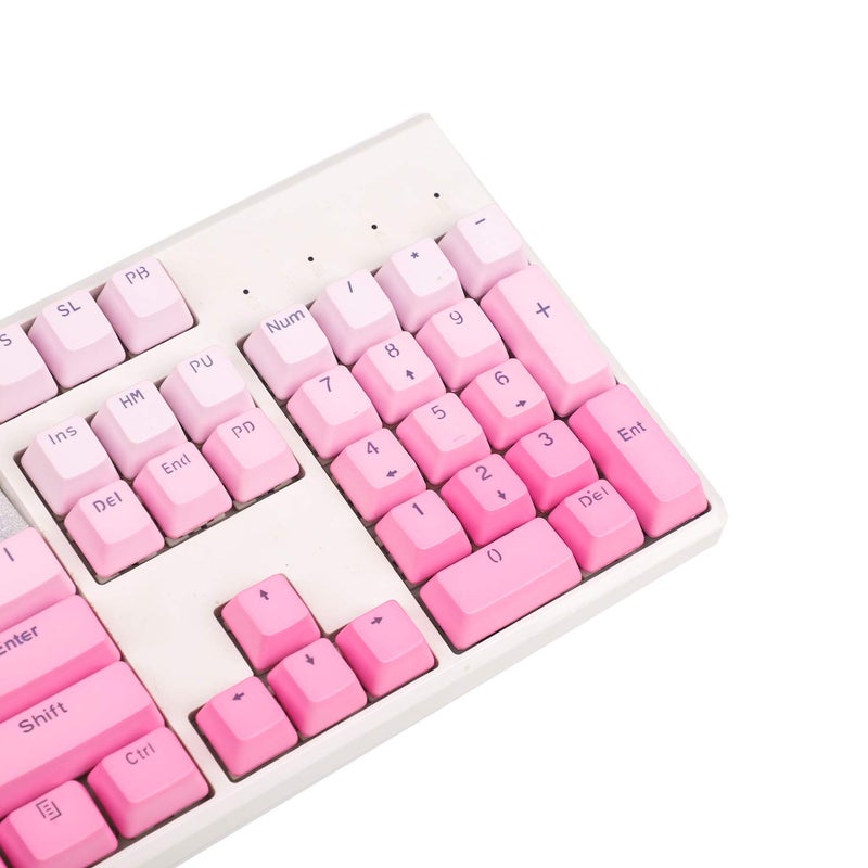 YMDK Double Shot 104 Dyed PBT Shine Through Keyset OEM Profile Keycap Set for Cherry MX Switches Mechanical Keyboard 104 87 61 (Pink Gradient) (Only Keycaps) - Image 2